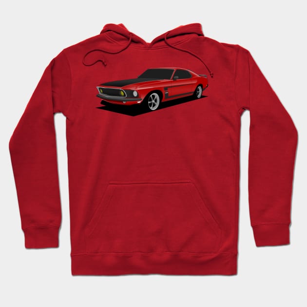 Red Ford Mustang Hoodie by turboosted